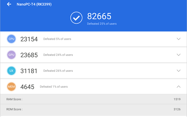 NanoPC T4 AnTuTu P5