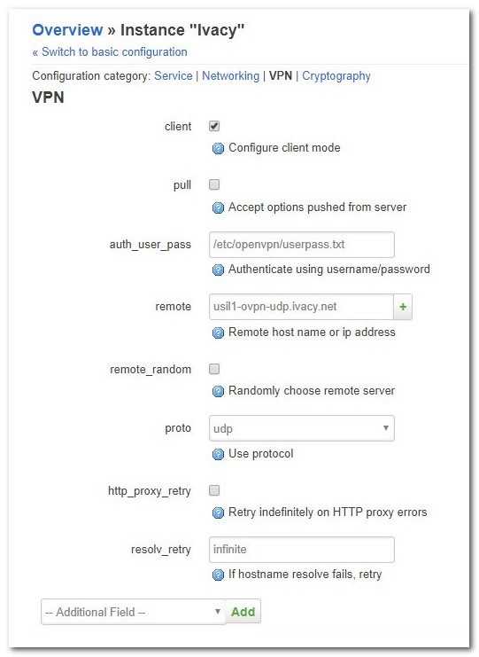 Ivacy OpenVPN Client VPN