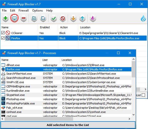 Firewall App Blocker