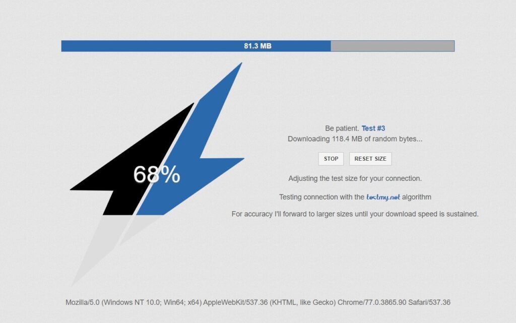 Testmy.net Broadband Speed Test 1