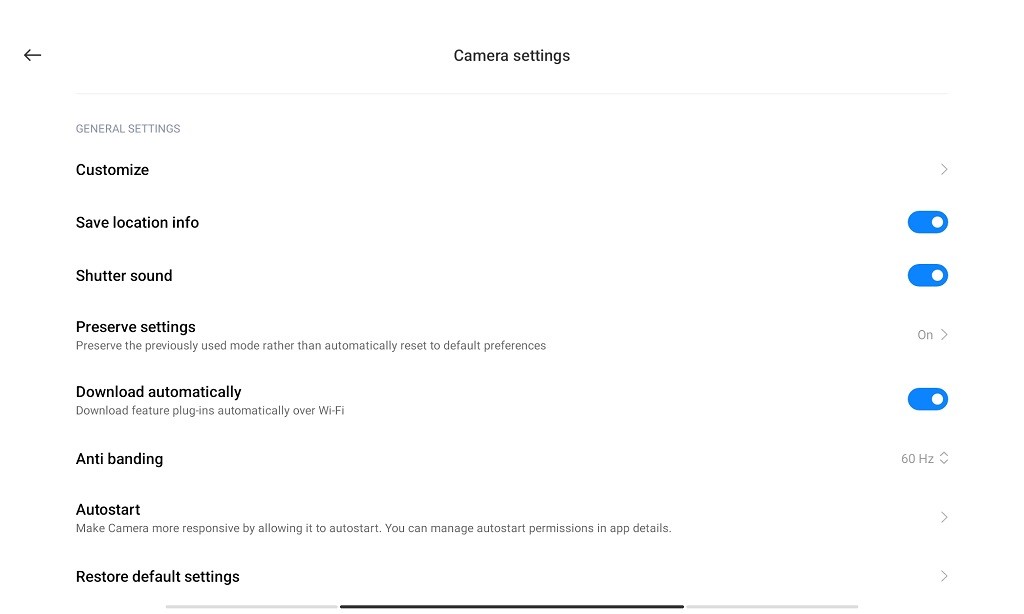 Redmi Pad Camera Settings 2