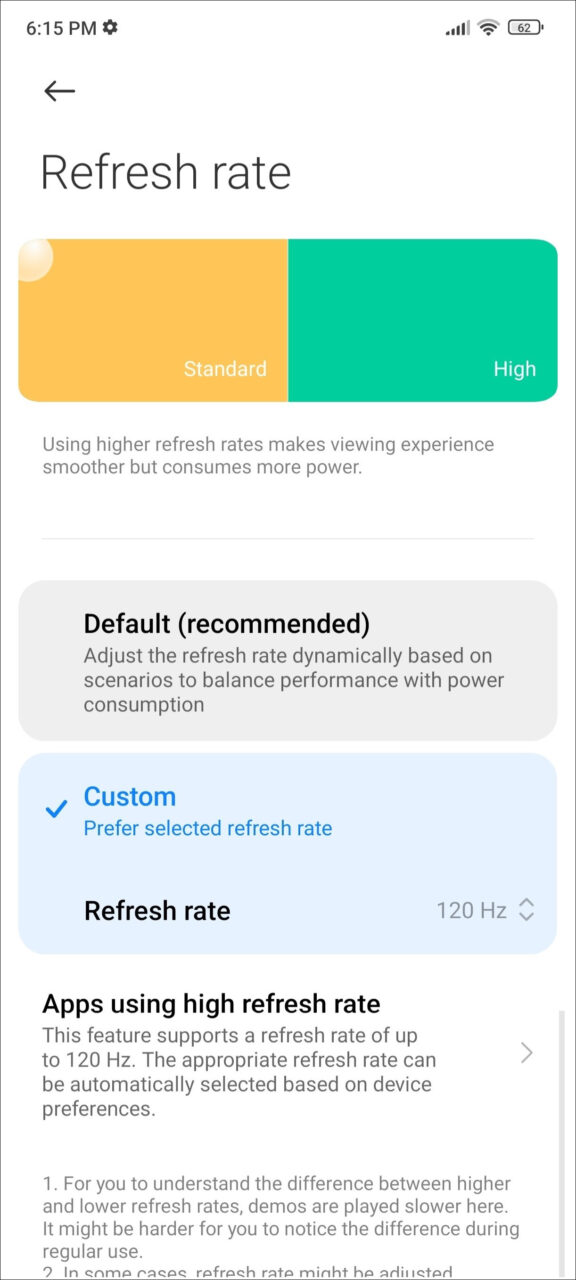 Poco X6 Display Refresh Rate 2