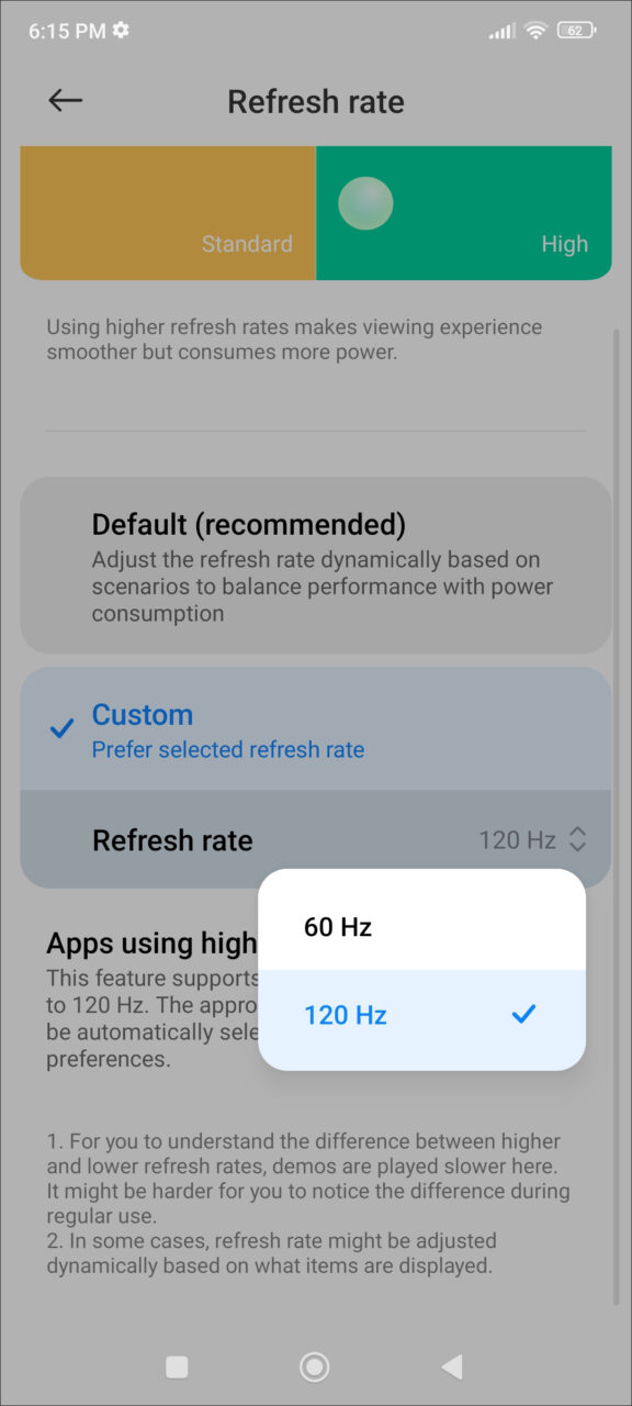 Poco X6 Display Refresh Rate 3