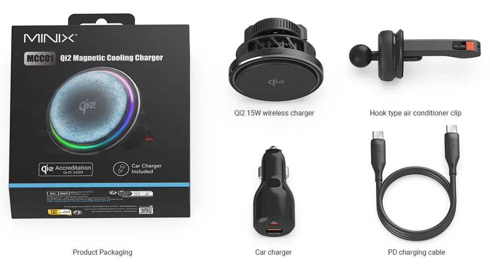 MCC01 Qi2 Magnetic Car Charger Items