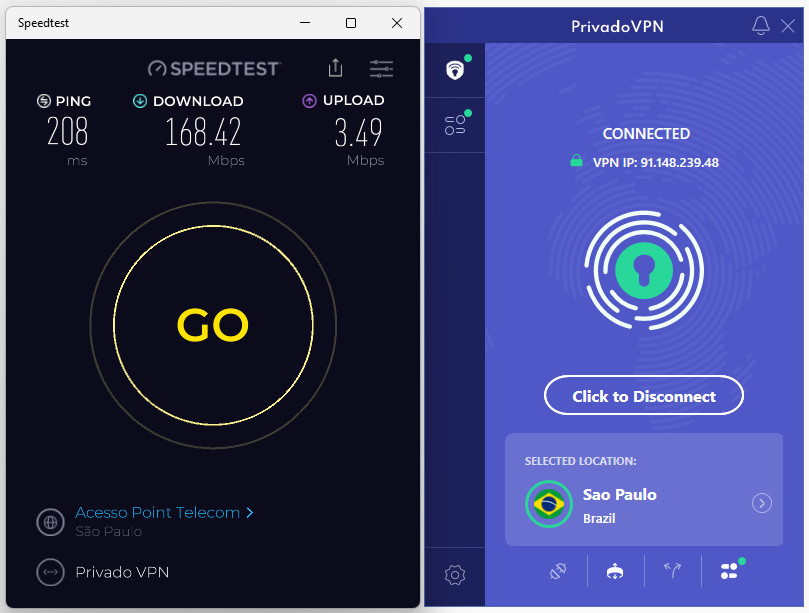 PrivadoVPN Brazil