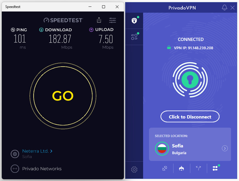 PrivadoVPN Bulgaria