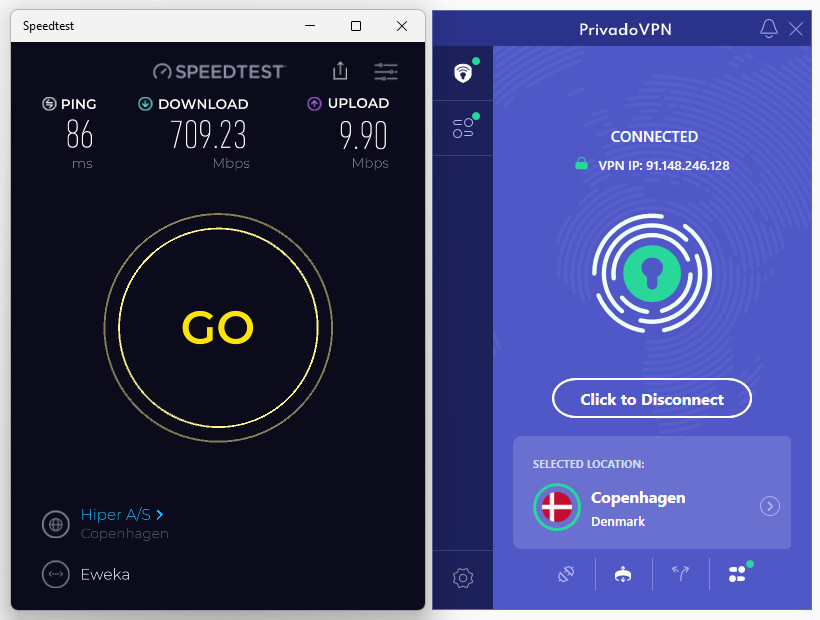 PrivadoVPN Denmark