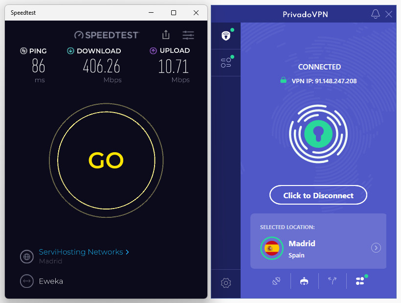 PrivadoVPN Spain