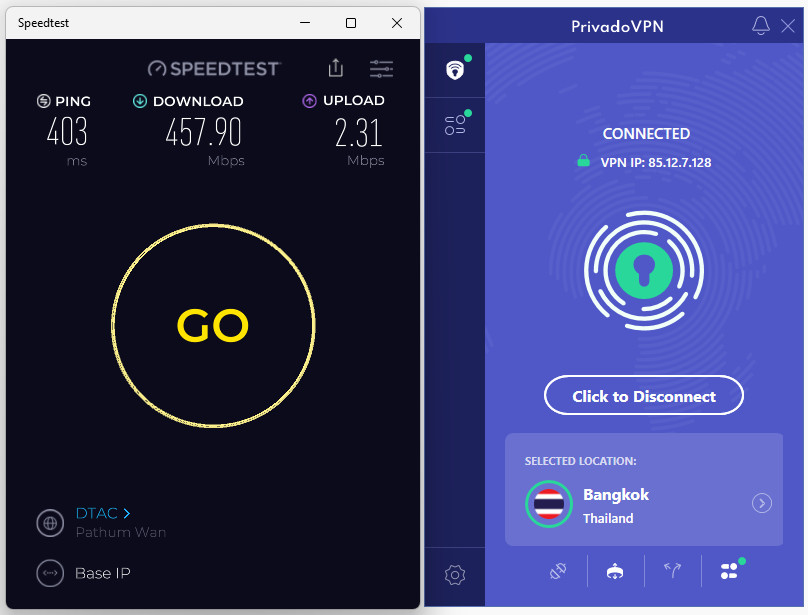 PrivadoVPN Thailand