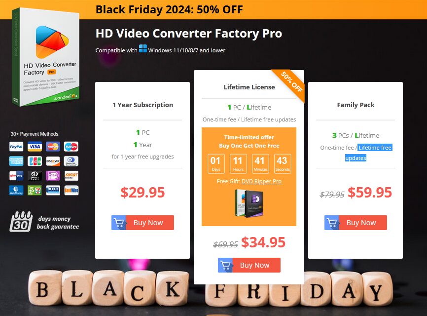 WonderFox HD Video Converter Factory Pro Black Friday